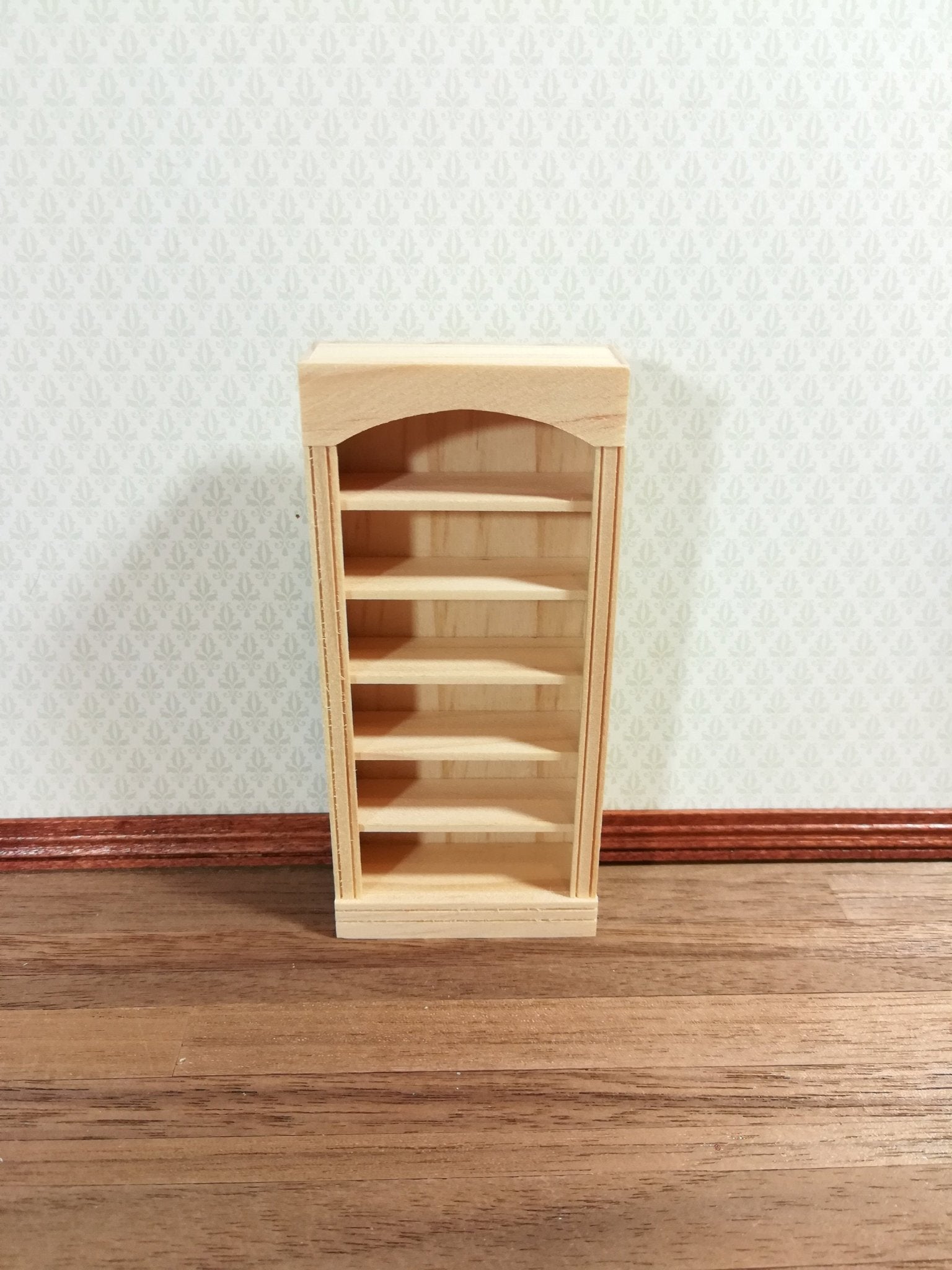 Dollhouse Miniature Half Scale Bookcase Unfinished 1:24 Furniture 5 Shelf Library - Miniature Crush