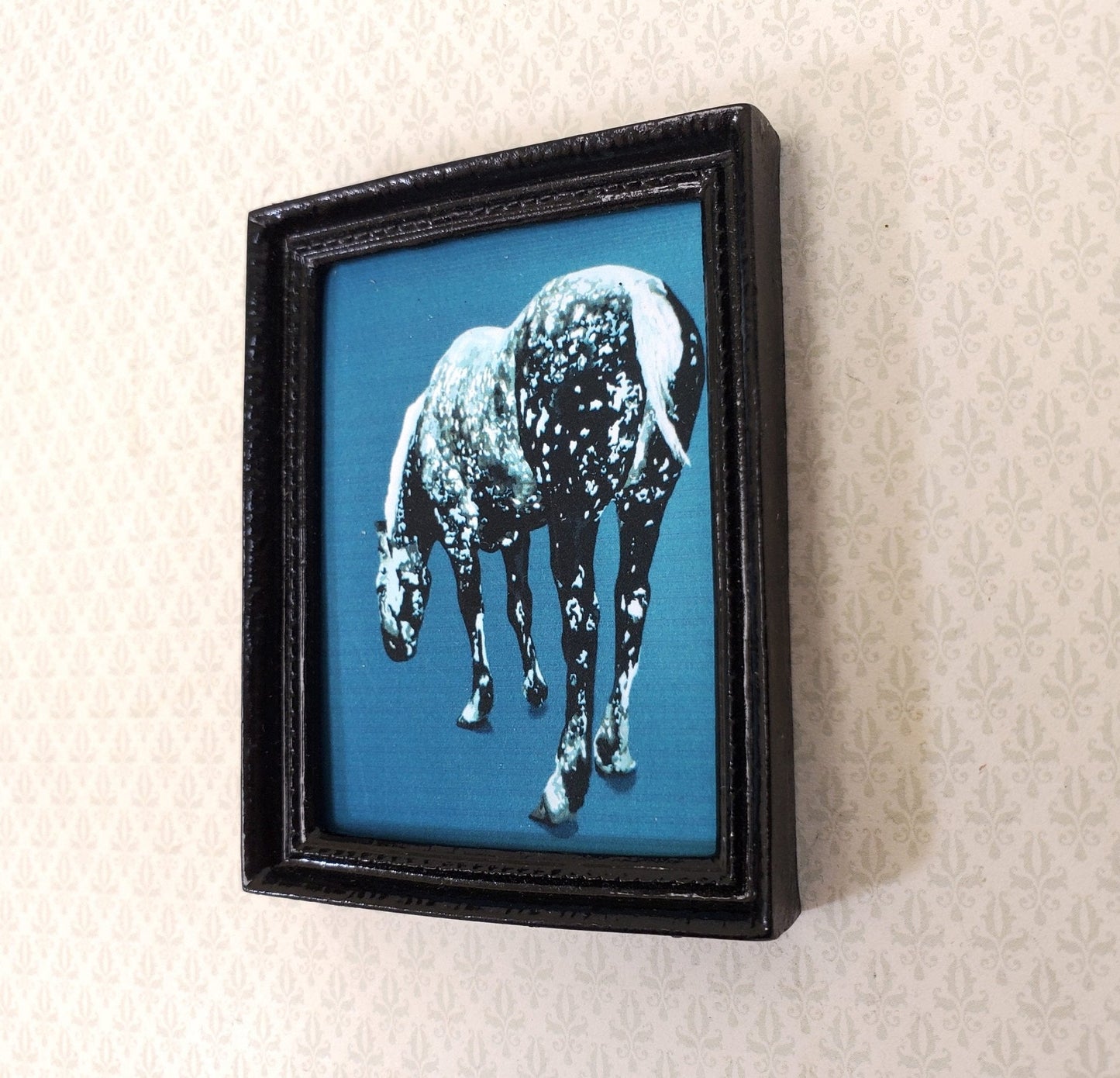 Dollhouse Miniature Horse Print Modern from Original Artwork 1:12 Scale Framed Print - Miniature Crush