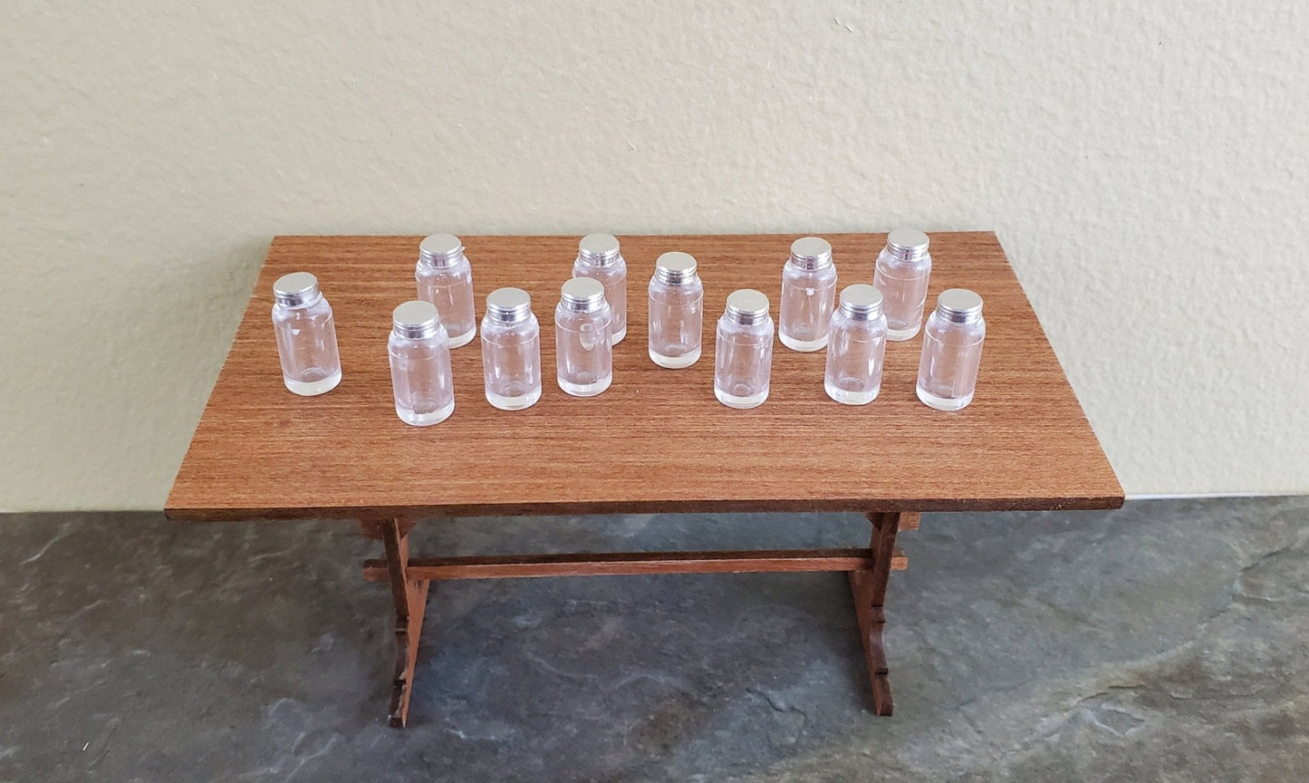 Dollhouse Miniature Jars with Lids Medium for Canning or Potions x12 1:12 Scale - Miniature Crush