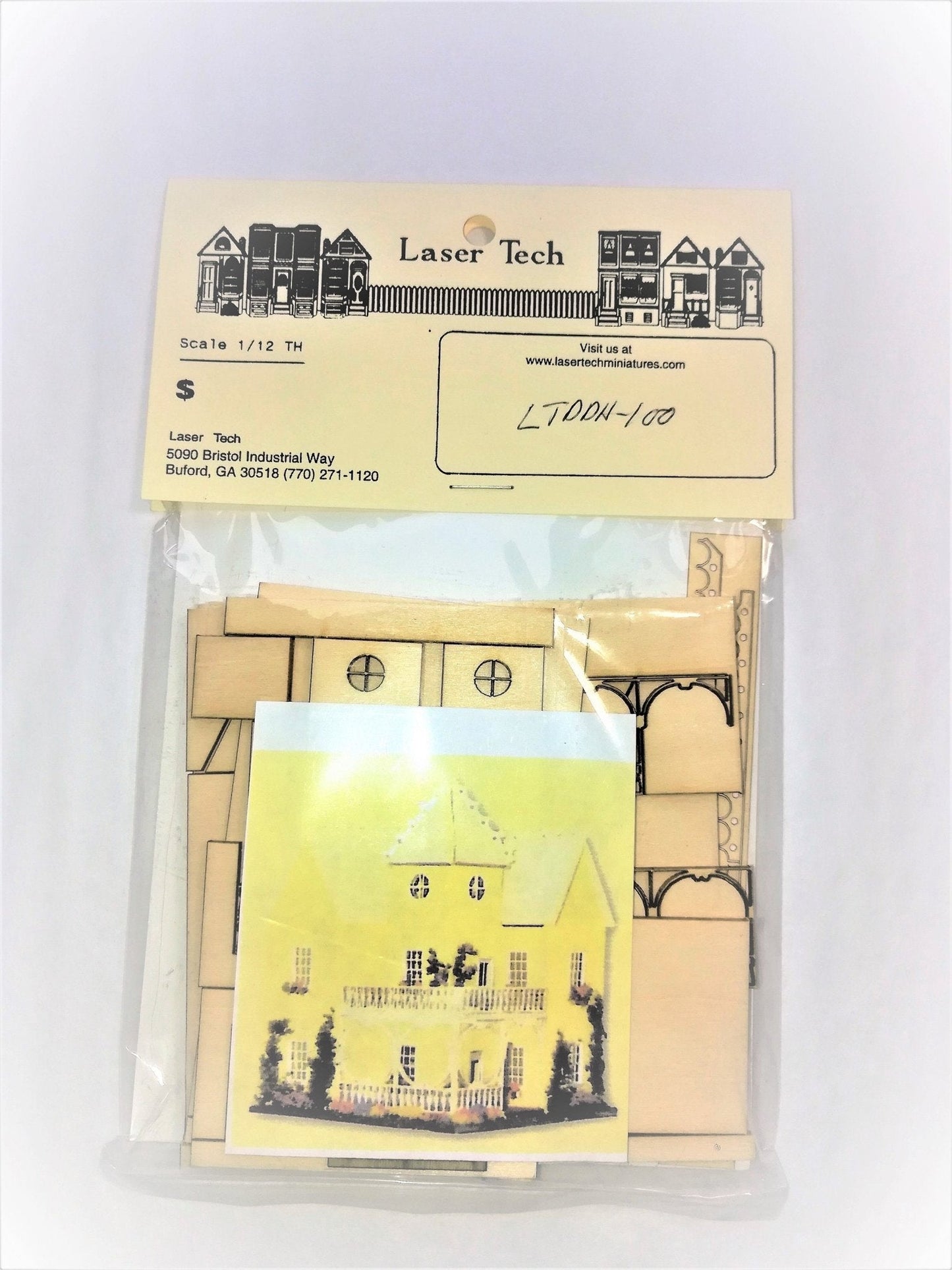 Dollhouse Miniature Kit 1:144 Scale Victorian Mansion Laser Cut Small House - Miniature Crush
