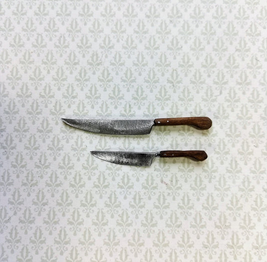 Dollhouse Miniature Kitchen Knives 2 Large Sir Thomas Thumb 1:12 Scale Knives - Miniature Crush