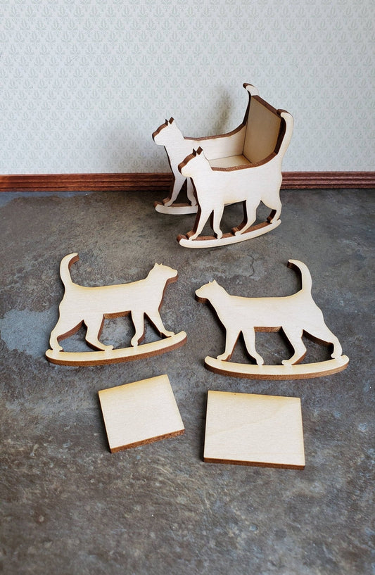 Dollhouse Miniature Kitty Cat Rocking Chair KIT 1:12 Scale Easy to Assemble - Miniature Crush