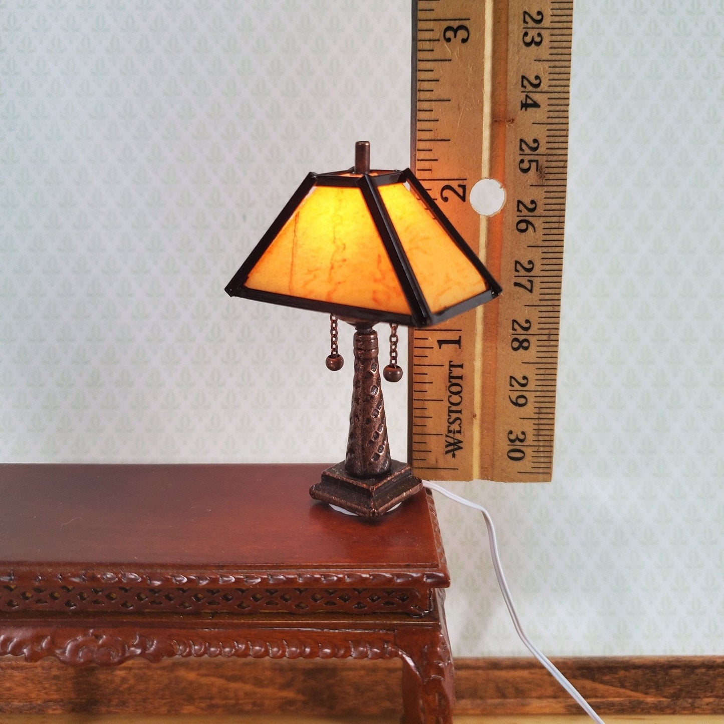 Dollhouse Miniature Lamp Arts & Crafts Craftsman Style Large 1:12 Scale 12 volt - Miniature Crush