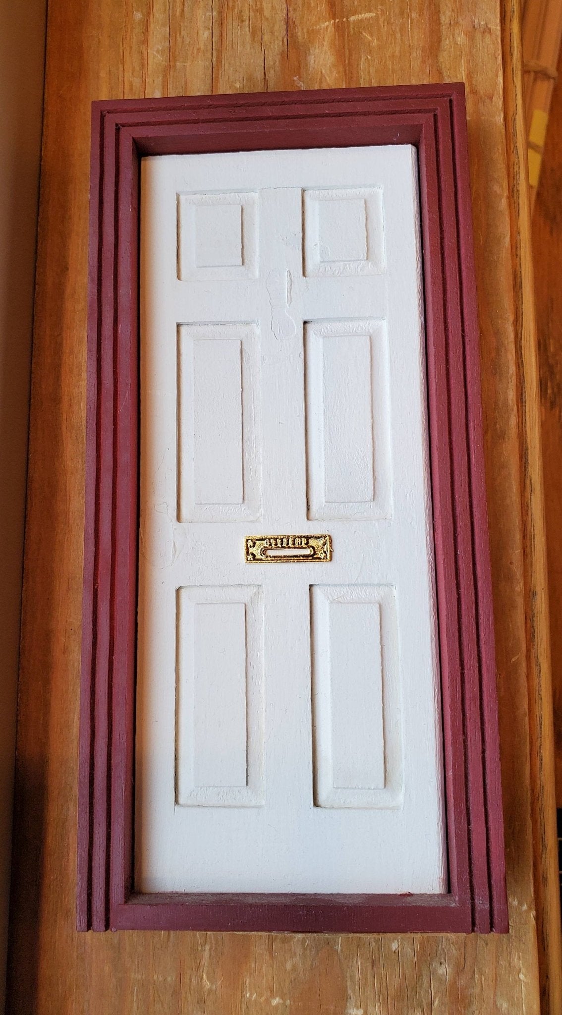 Dollhouse Miniature Letter Mail Slot for Exterior Door 1:12 Scale Gold Brass Metal - Miniature Crush