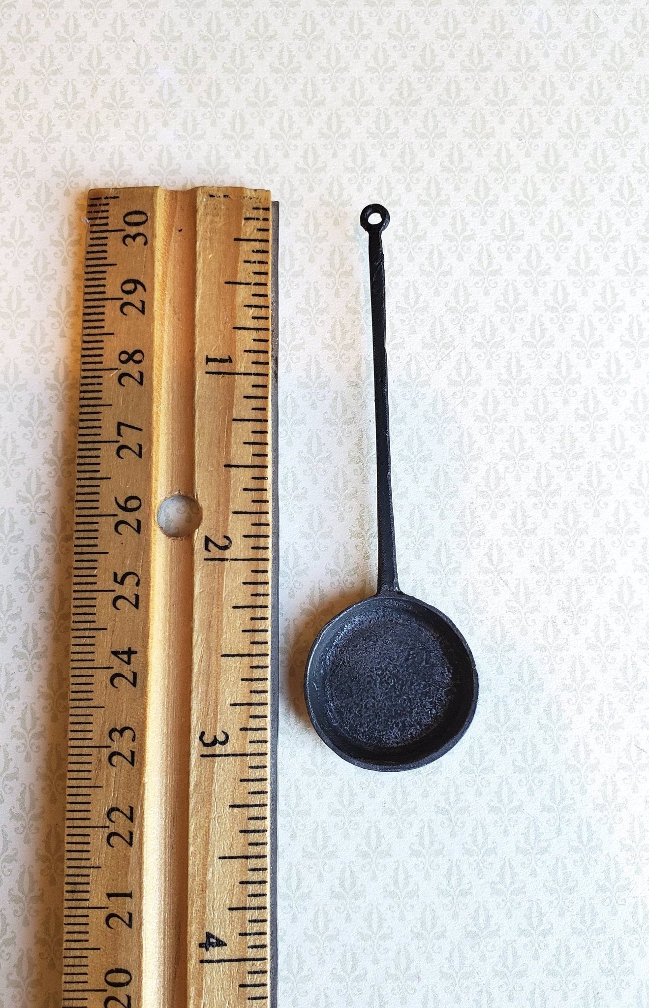 Dollhouse Miniature Long Handled Frying Pan Primitive Style 1:12 Scale Metal - Miniature Crush