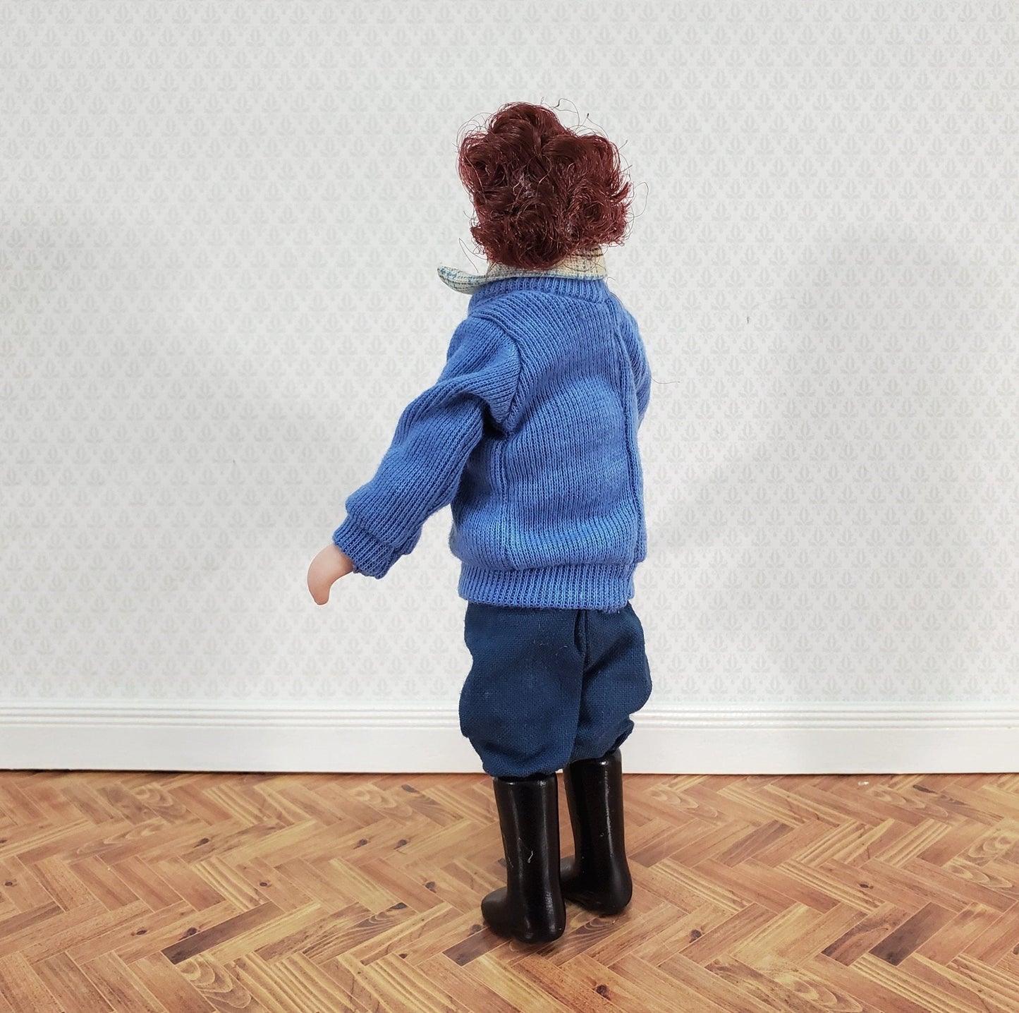 Dollhouse Miniature Man Doll Porcelain Dad Father Male 1:12 Scale Poseable - Miniature Crush