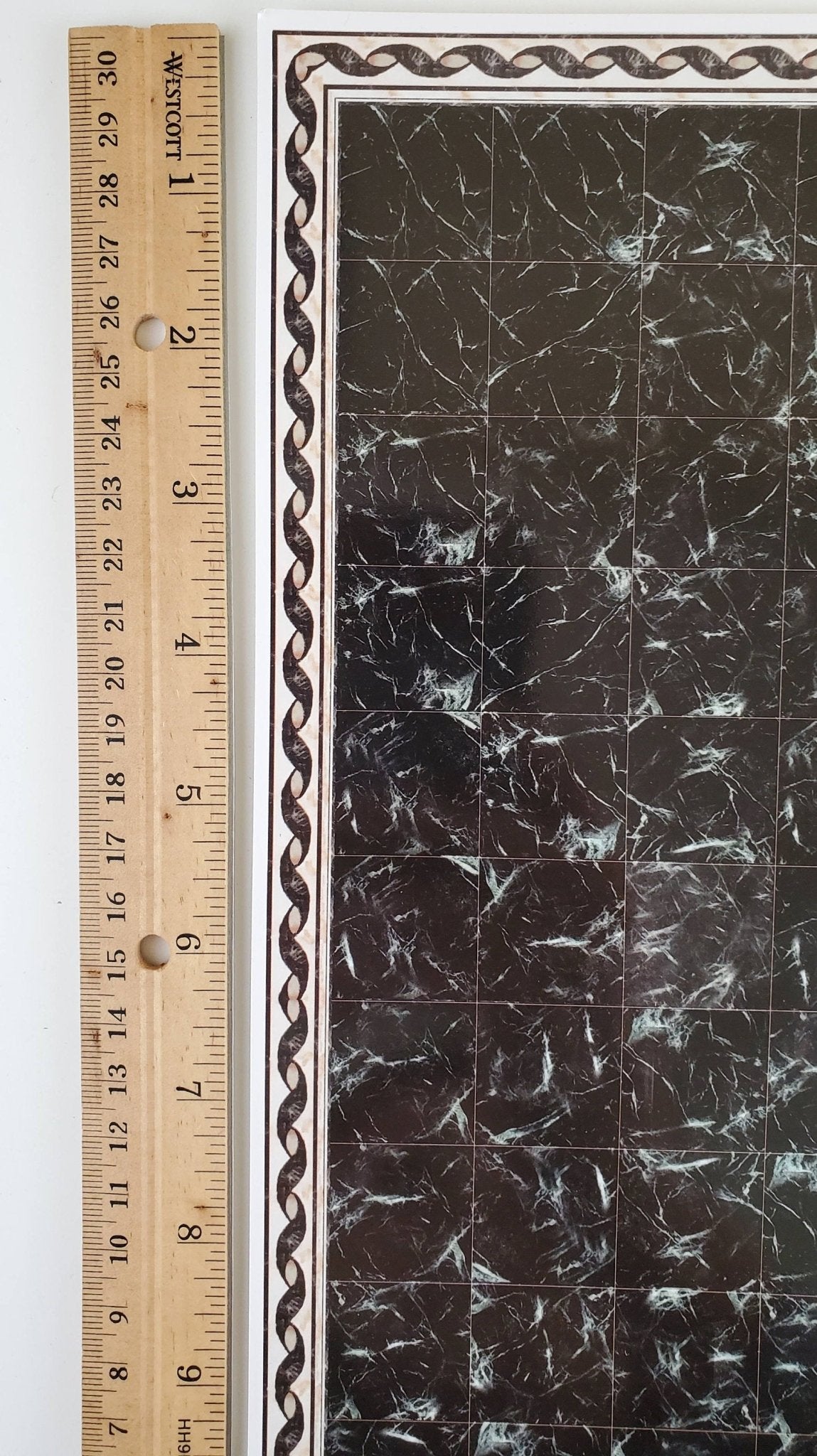 Dollhouse Miniature Marble Tile Flooring Sheet Black with White World Model 34737 1:12 Scale - Miniature Crush