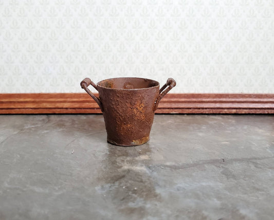 Dollhouse Miniature Metal Bucket Pail with Handles Rusted Aged 1:12 Scale Accessories - Miniature Crush