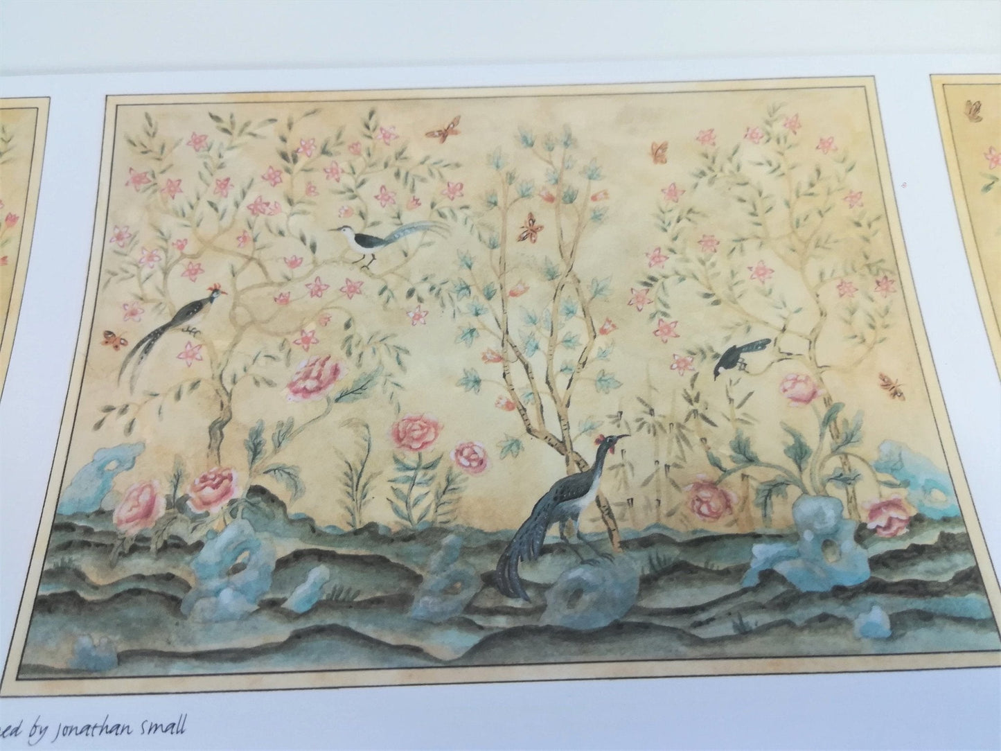 Dollhouse Miniature Mural Wallpaper Birds and Flowers Wall Panels Jackson's Miniatures 1:12 Scale - Miniature Crush