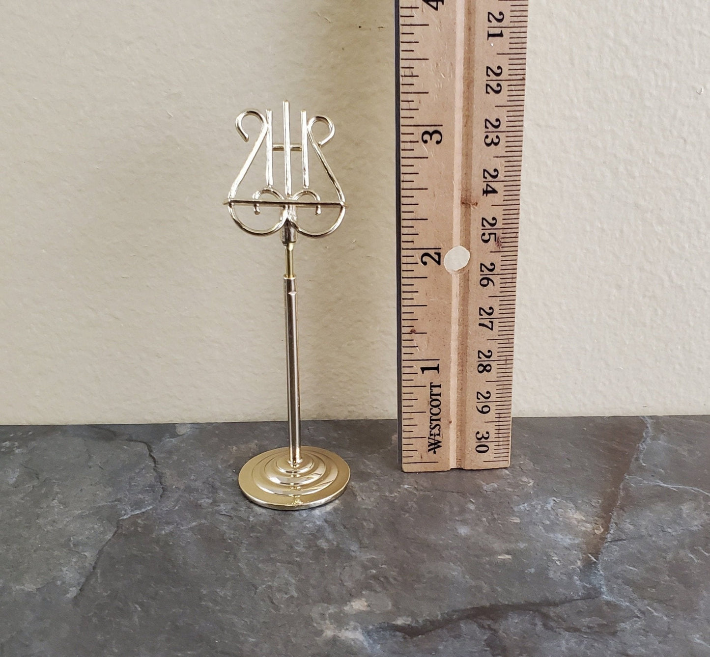 Dollhouse Miniature Music Stand Adjustable Brass Gold Metal 1:12 Scale - Miniature Crush