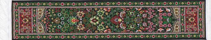 Dollhouse Miniature Narrow Runner Carpet Rug Green & Red 1:12 Scale - Miniature Crush