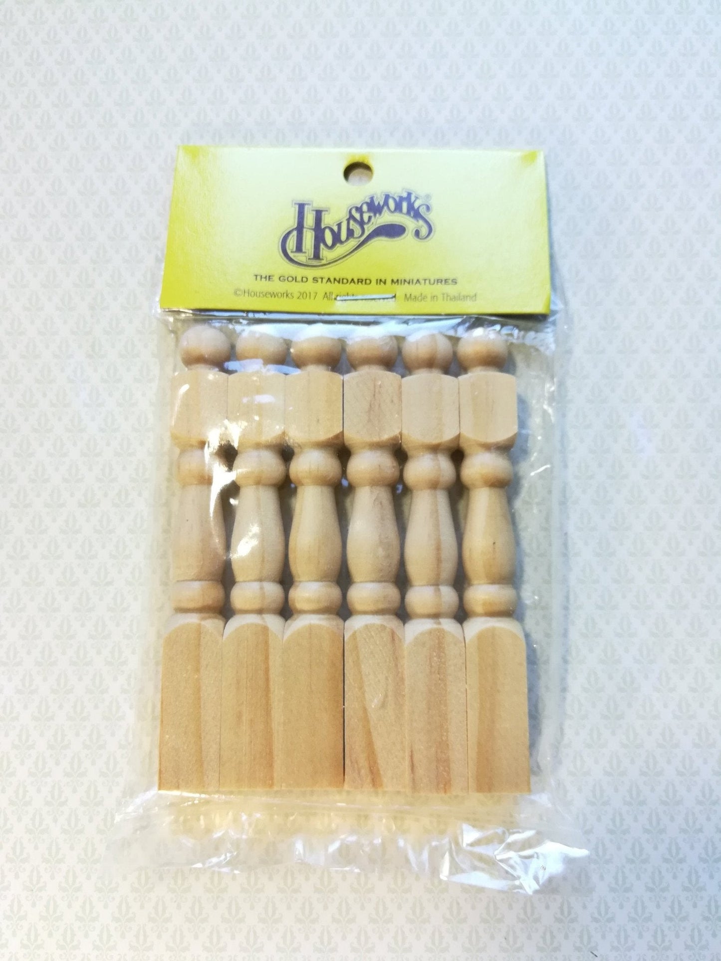 Dollhouse Miniature Newel Posts Large 1:12 Scale for Stairs 3 1/2" Tall spindles - Miniature Crush