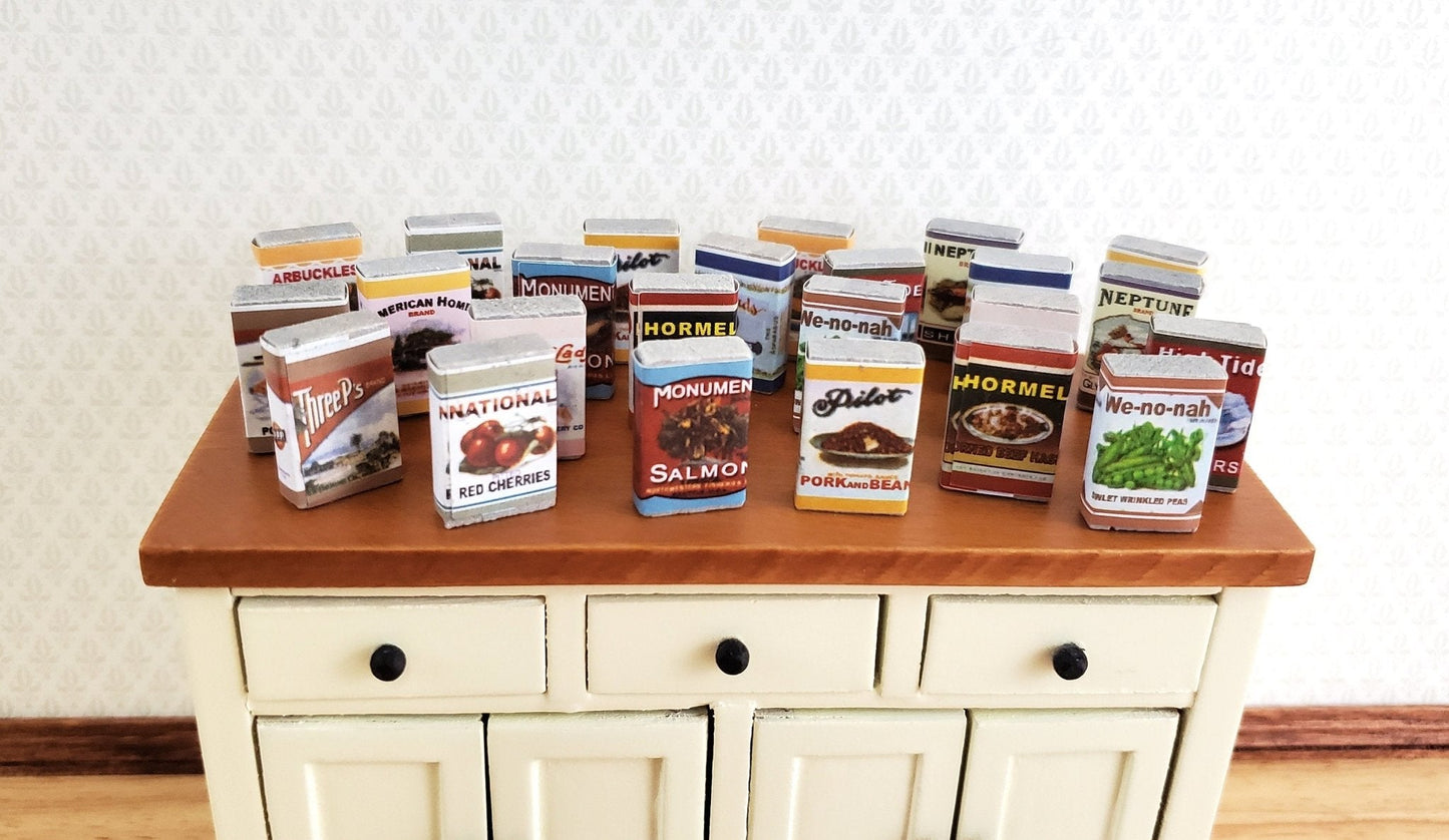 Dollhouse Miniature Old Fashion Grocery Store Tins Canned Goods 1:12 Scale Food - Miniature Crush
