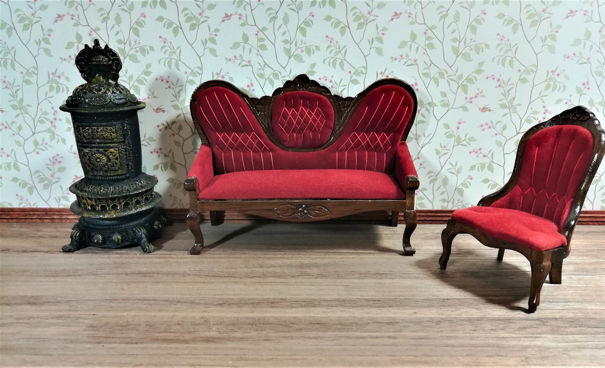 Dollhouse Miniature Parlour Stove Large Victorian 1:12 Scale parlor heating - Miniature Crush