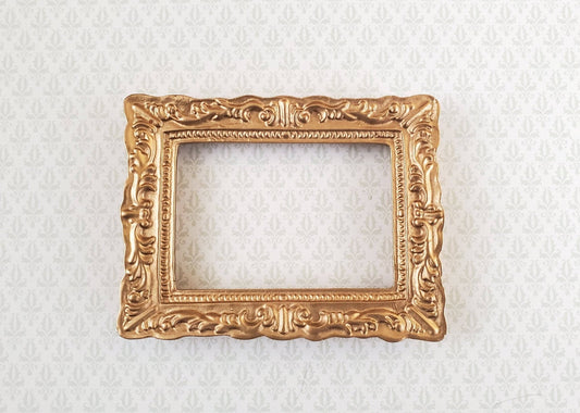 Dollhouse Miniature Picture Frame Fancy Gold 1:12 Scale 2 5/8" x 2" - Miniature Crush