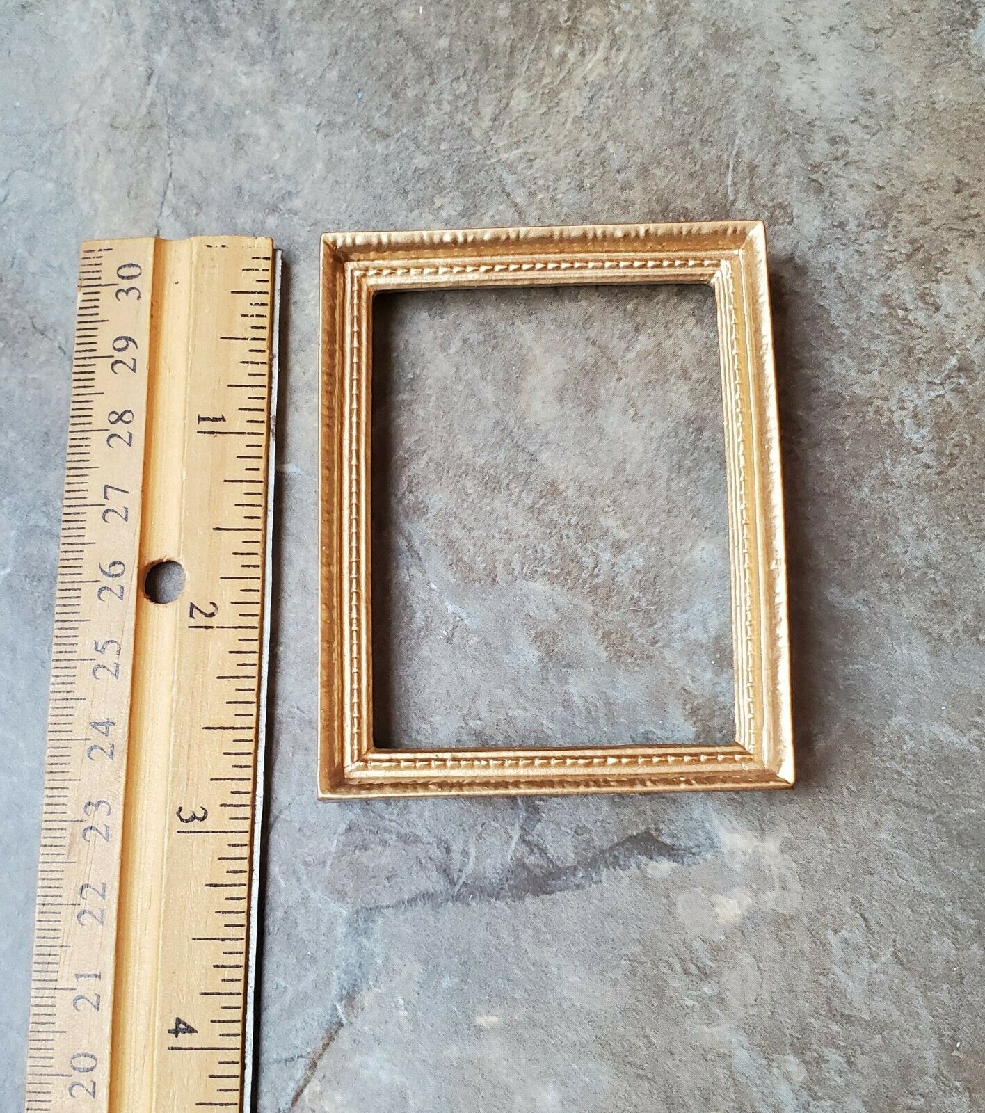 Dollhouse Miniature Picture Frame Large Fancy Gold for Painting 1:12 Scale 72 mm - Miniature Crush