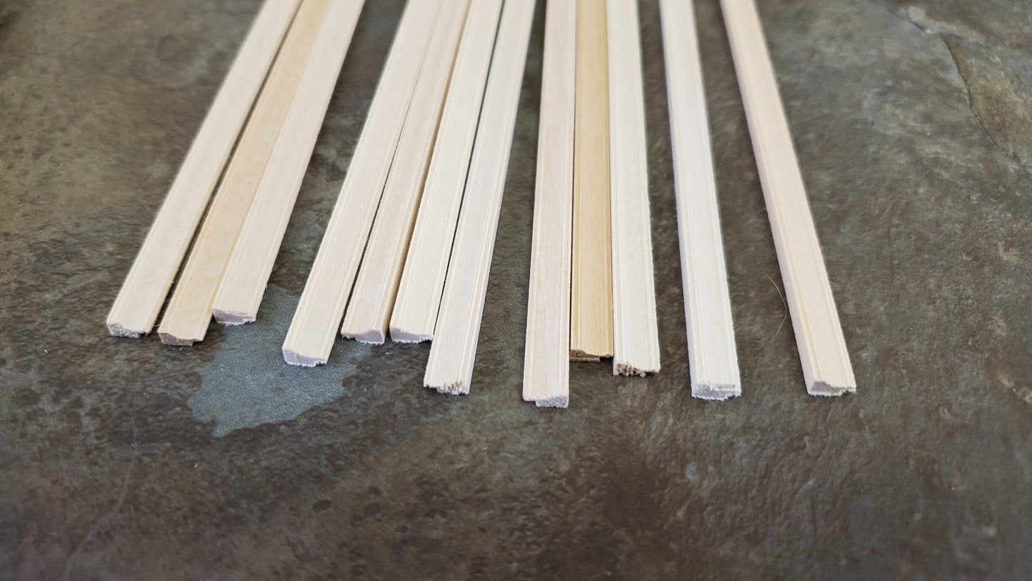 Dollhouse Miniature Picture Frame Trim 6" Pieces x12 or Chair Rail Molding 1:12 Scale Building - Miniature Crush