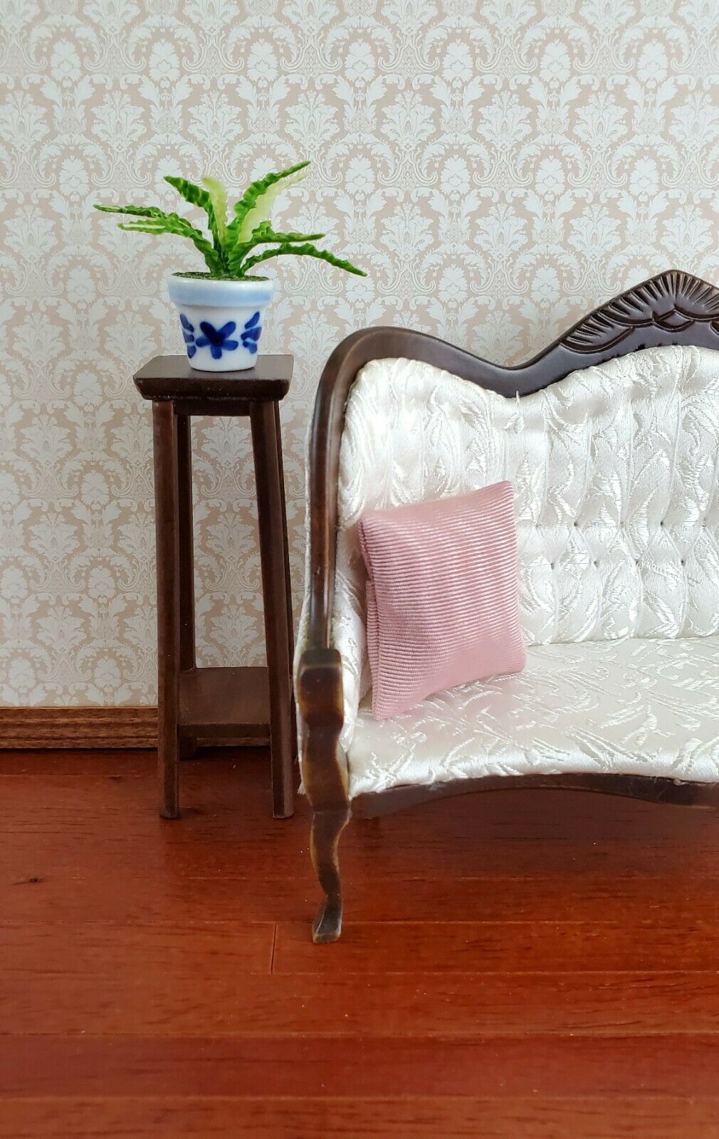 Dollhouse Miniature Pillow Dusty Rose Handmade 1:12 Scale 1 1/2" - Miniature Crush