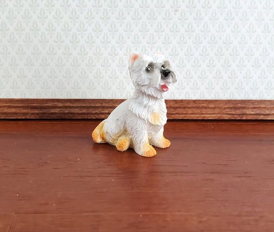 Dollhouse Miniature Puppy Dog Westie 1:12 Scale Pet West Highland Terrier Sitting - Miniature Crush