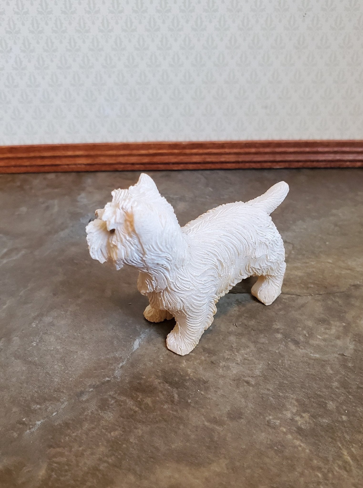Dollhouse Miniature Puppy Dog Westie 1:12 Scale Pet West Highland Terrier Standing - Miniature Crush