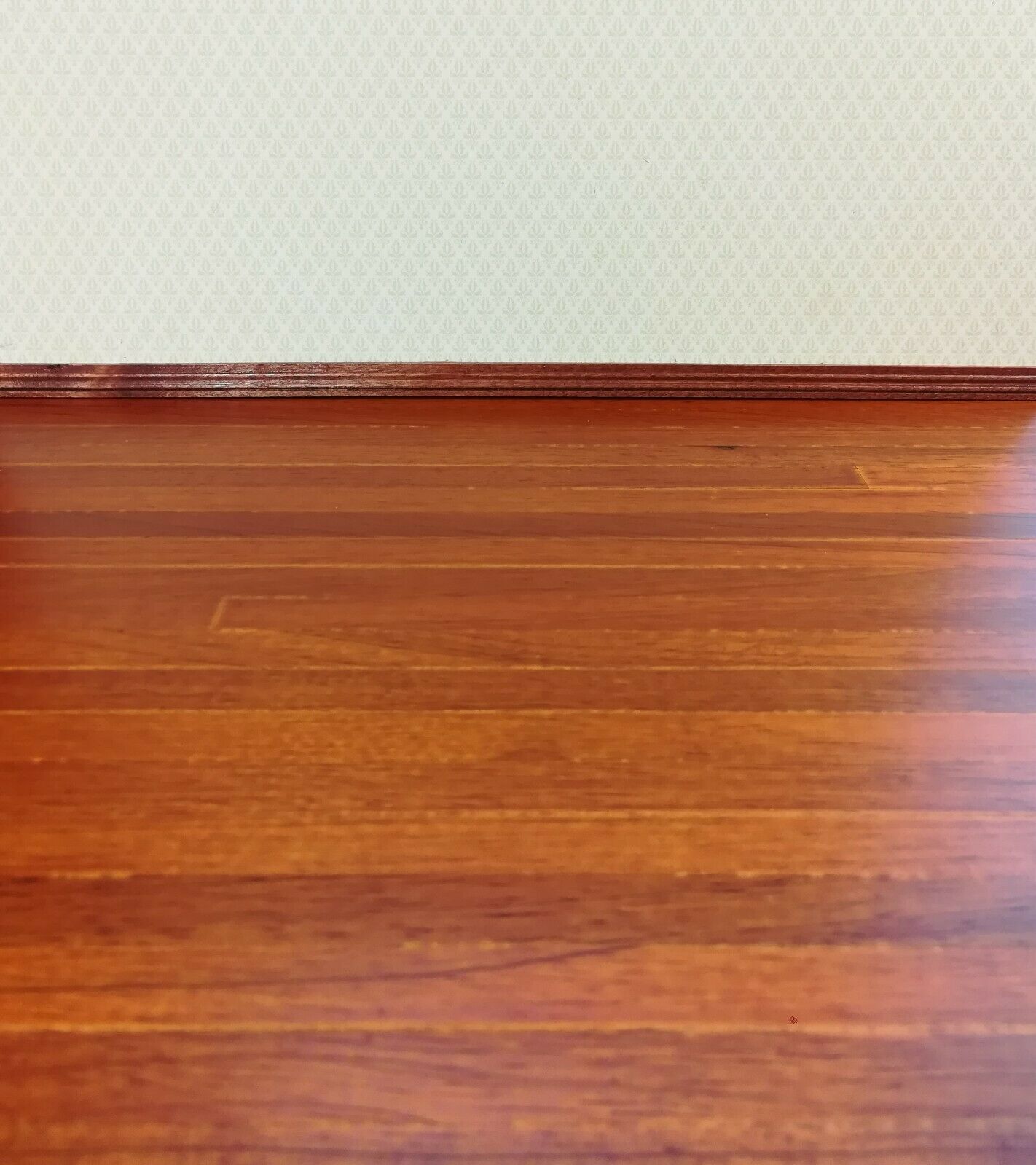 Dollhouse Miniature Red Oak Real Wood Flooring Wide Planks Gloss Finish 18" x 12 - Miniature Crush