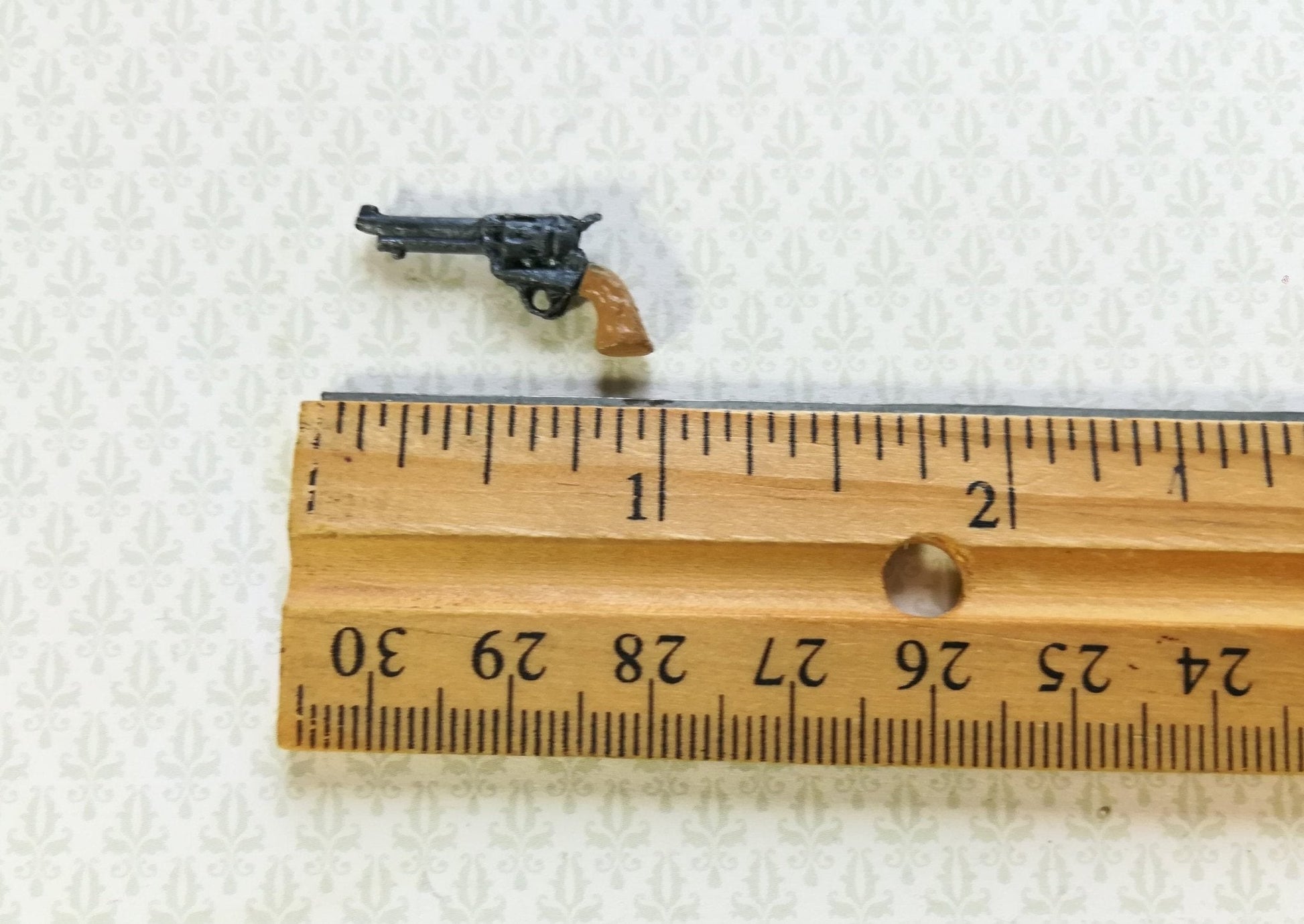 Dollhouse Miniature Revolver Handgun Western Style 1:12 Scale Painted Metal - Miniature Crush