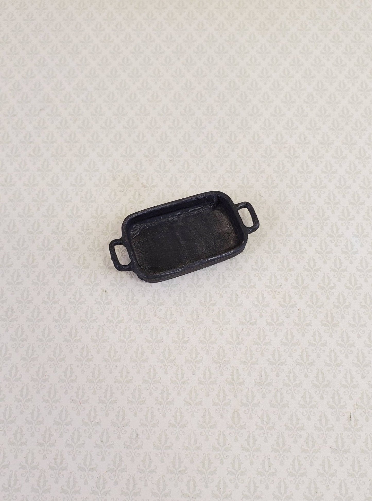 Dollhouse Miniature Roasting Pan Cast Iron Look Painted Metal 1:12 Scale Kitchen - Miniature Crush