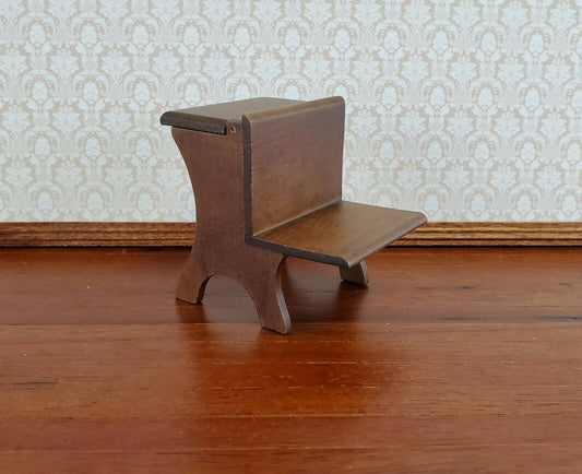 Dollhouse Miniature School Desk Walnut Finish Vintage Style 1:12 Scale - Miniature Crush