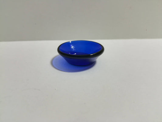 Dollhouse Miniature Serving Bowl Cobalt Blue Glass Decorative 1:12 Scale - Miniature Crush