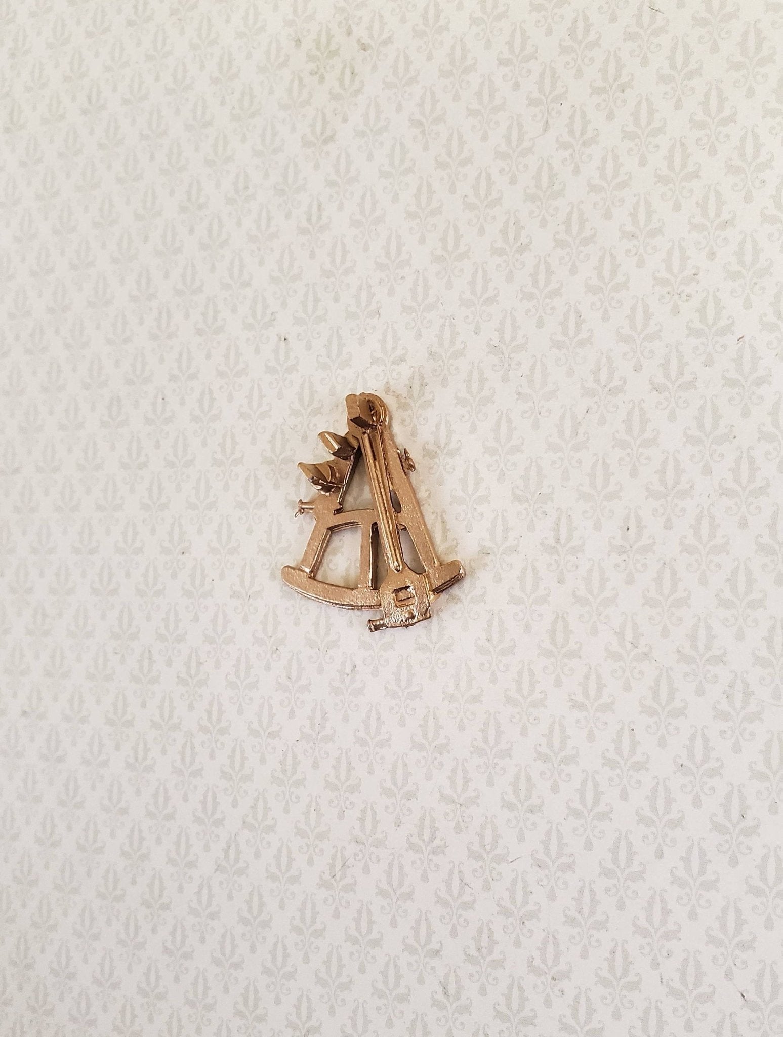 Dollhouse Miniature Sextant Gold Metal 1:12 Scale Decoration Hand Painted - Miniature Crush