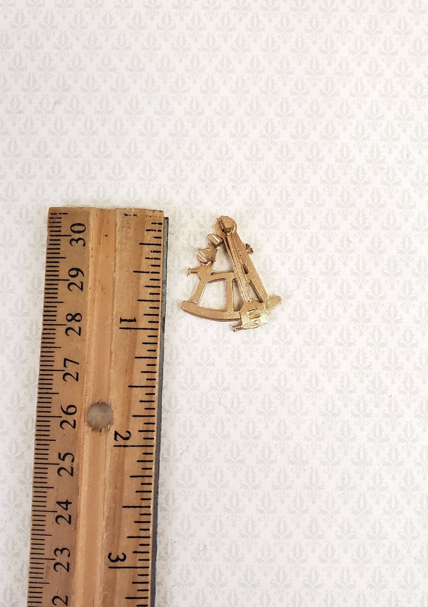 Dollhouse Miniature Sextant Gold Metal 1:12 Scale Decoration Hand Painted - Miniature Crush