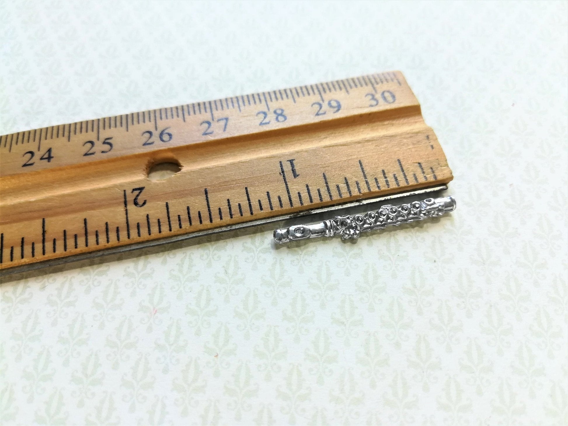 Dollhouse Miniature Silver Flute 1 3/16" 1:12 Scale Instrument - Miniature Crush