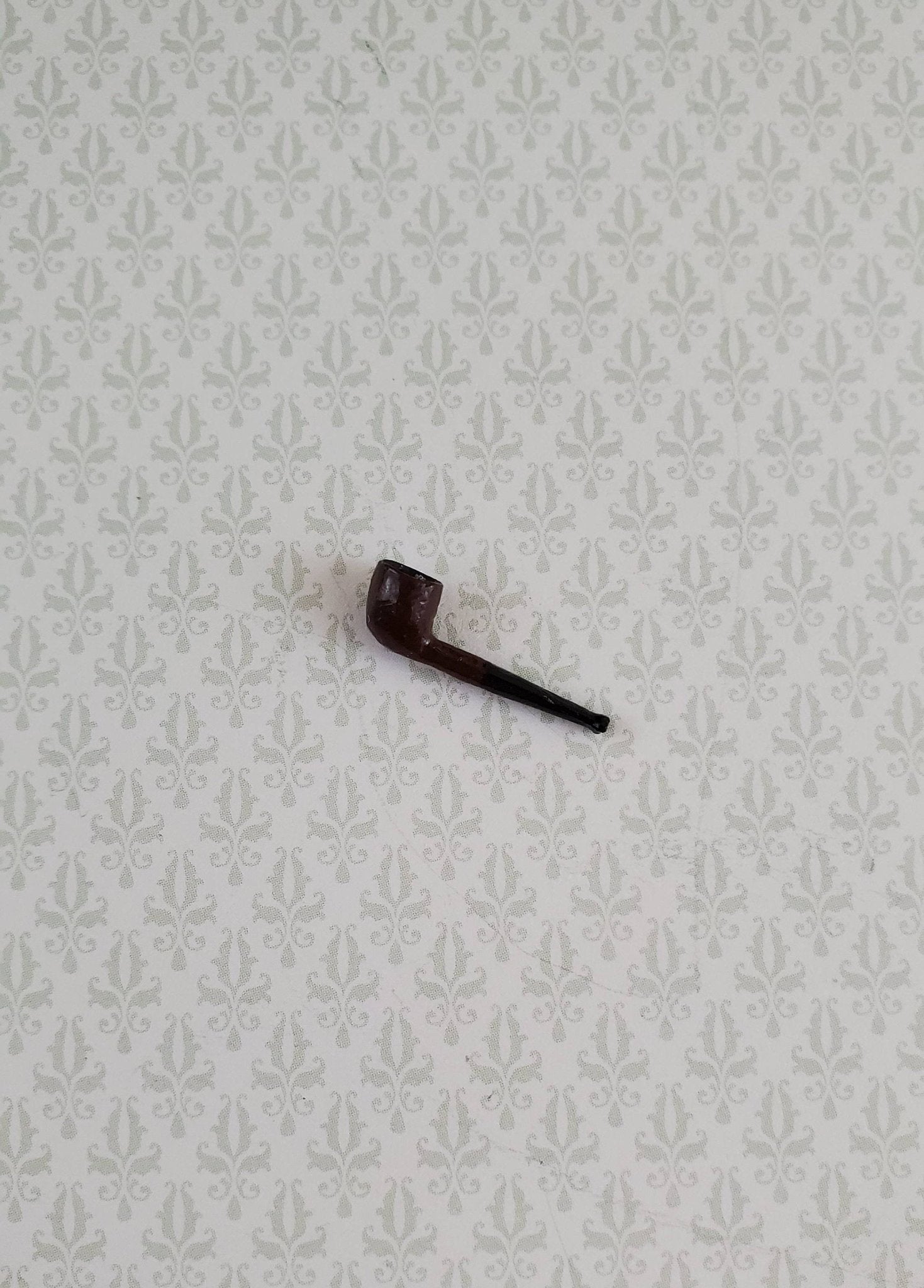 Dollhouse Miniature Smoking Pipe Classic Style Painted Metal 1:12 Scale - Miniature Crush