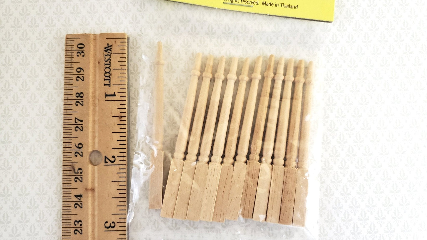 Dollhouse Miniature Spindles Stair Balusters 1:12 Scale 2 1/2" Tall posts HW7025 - Miniature Crush