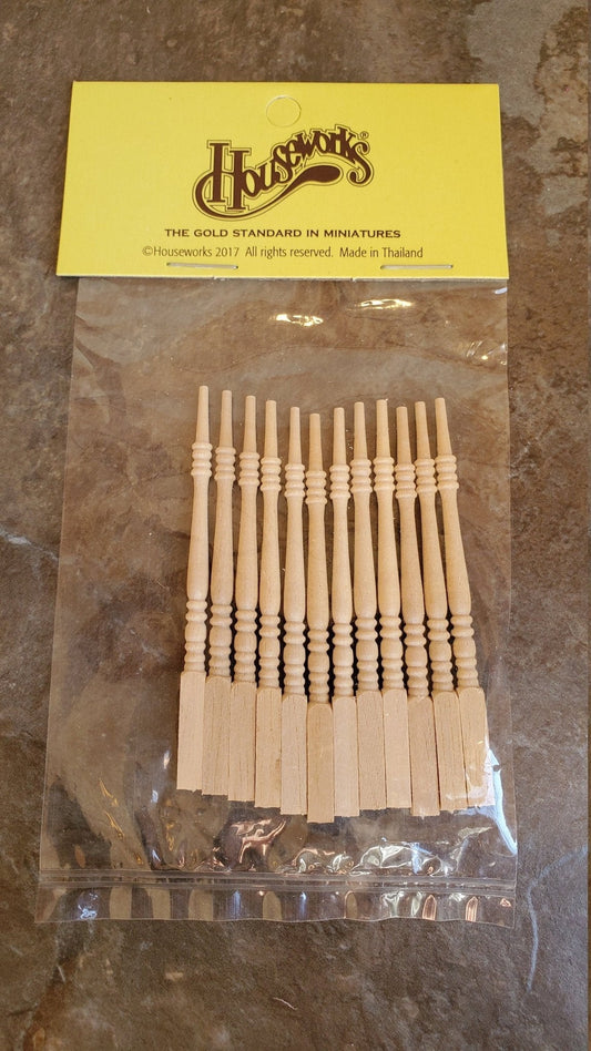 Dollhouse Miniature Spindles Stair Balusters 1:12 Scale 2 5/8" Tall Narrow Houseworks 7202 - Miniature Crush