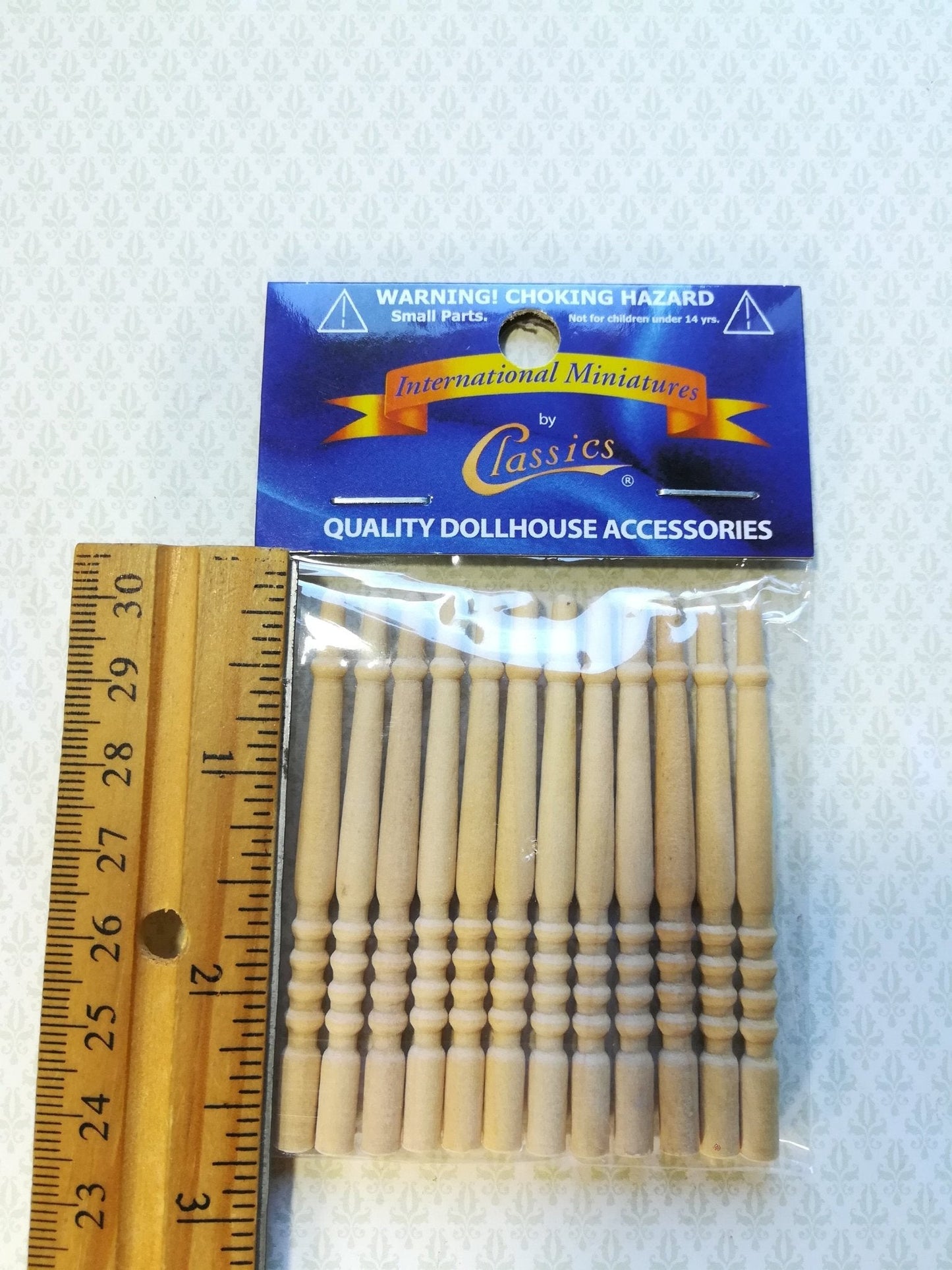 Dollhouse Miniature Spindles Stair Balusters 1:12 Scale 2 5/8" Tall posts - Miniature Crush