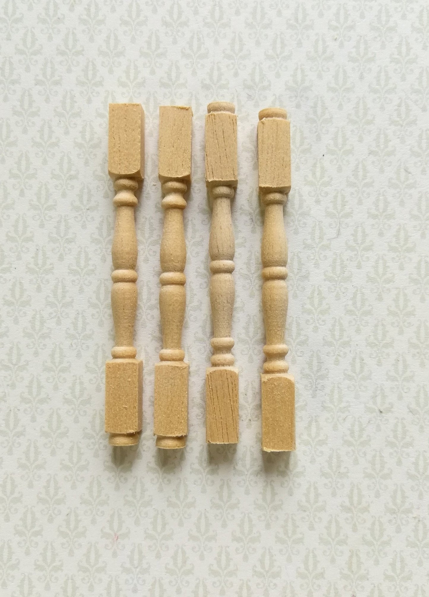 Dollhouse Miniature Spindles Wood Table Legs 4 Pieces 1:12 Scale 2 1/8" Long - Miniature Crush
