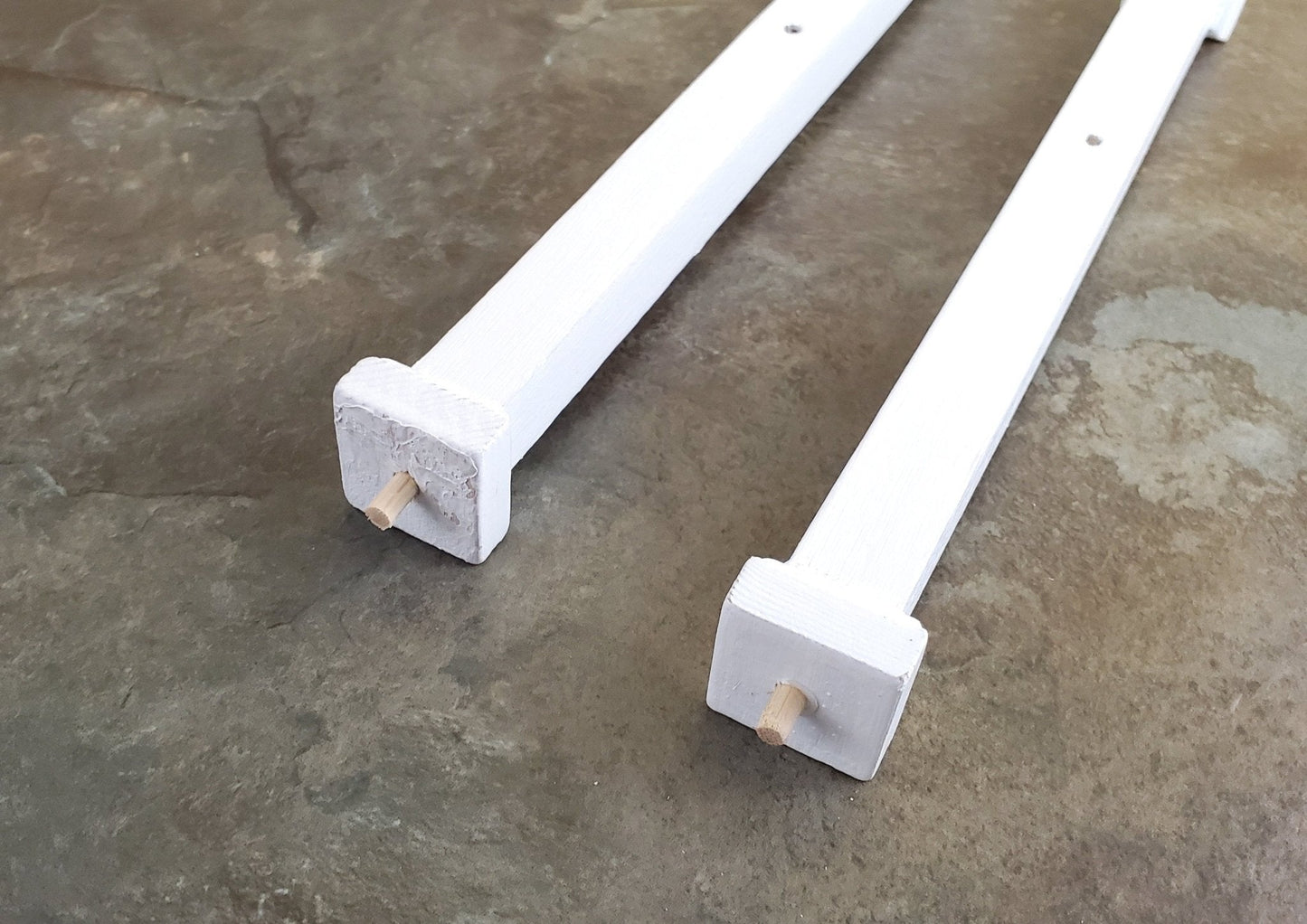 Dollhouse Miniature Square Columns Pillars White 2 pieces 8 3/8" Tall 1:12 Scale - Miniature Crush