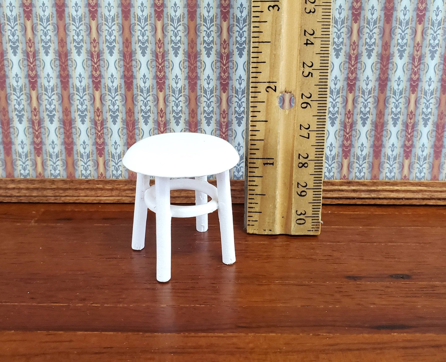 Dollhouse Miniature Step Stool Short White Wood 1:12 Scale Furniture 1 1/2" - Miniature Crush