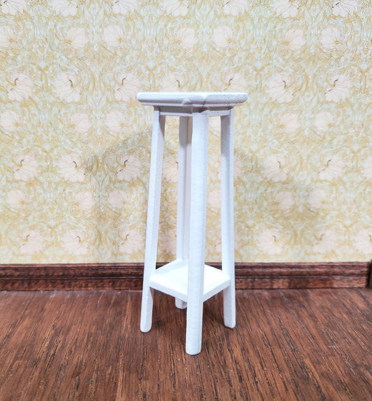 Dollhouse Miniature Tall Fern or Plant Stand Wood White 1:12 Scale Furniture - Miniature Crush