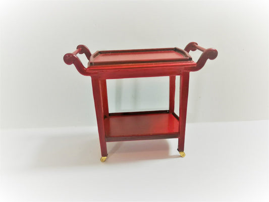 Dollhouse Miniature Tea Cart Two Tiered Serving Trolley for Tea or Food 1:12 Scale - Miniature Crush