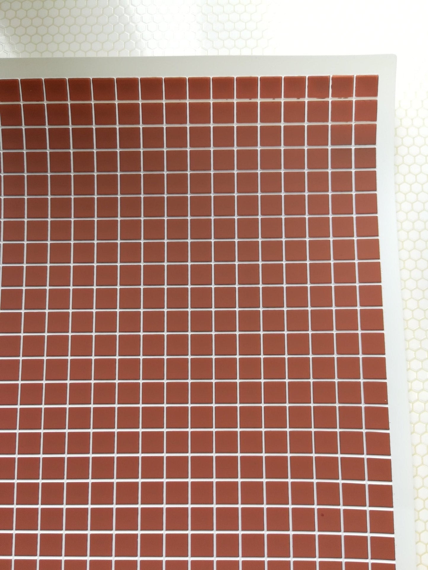 Dollhouse Miniature Terra Cotta Square Faux Tile Flooring Embossed 1:12 Scale - Miniature Crush