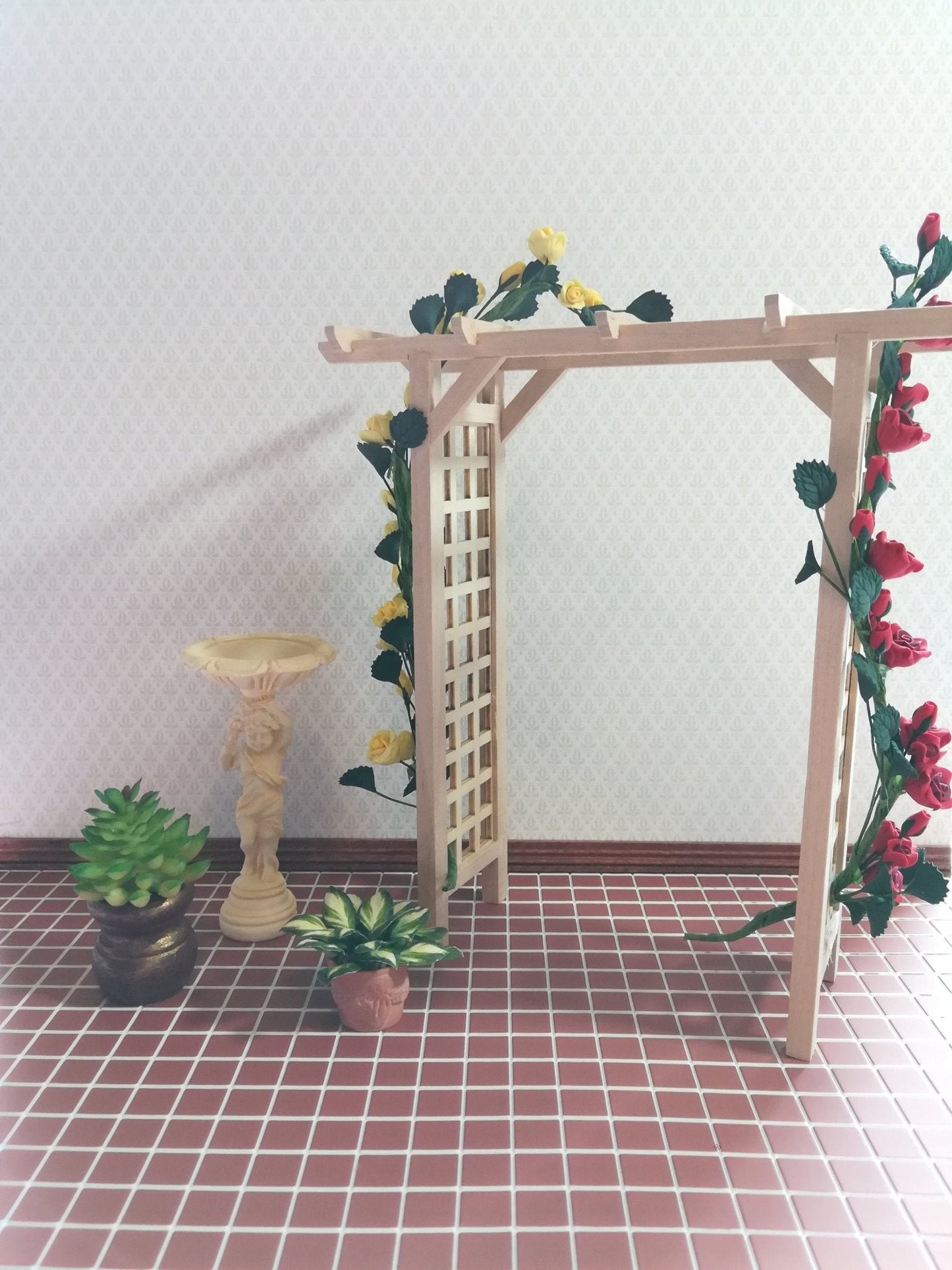 Dollhouse Miniature Terra Cotta Square Faux Tile Flooring Embossed 1:12 Scale - Miniature Crush