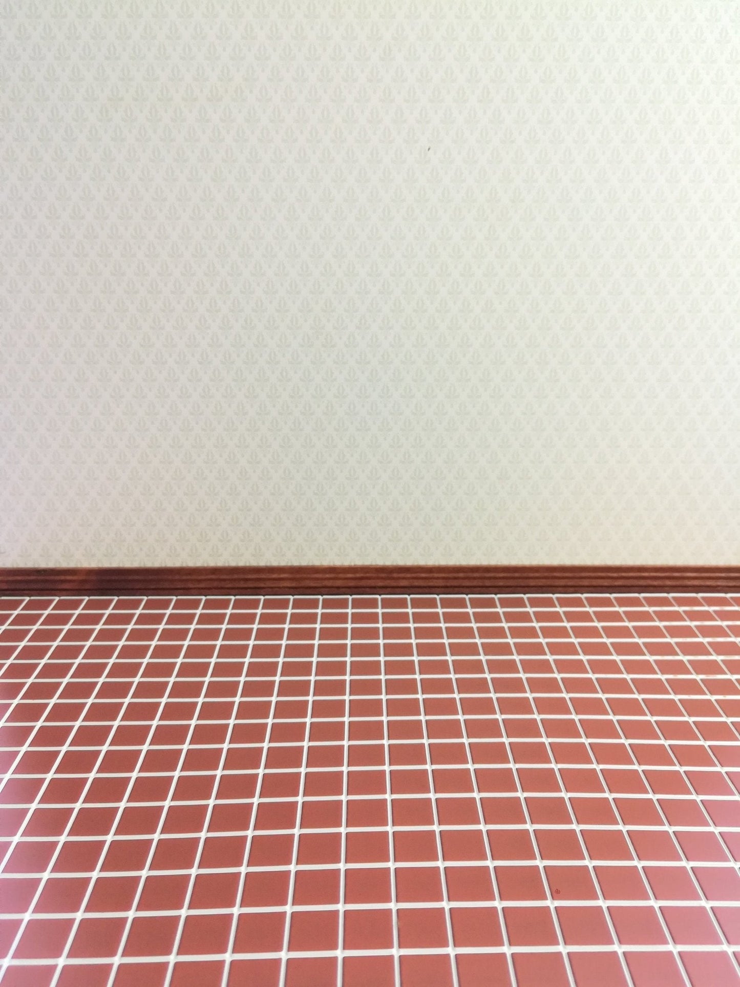 Dollhouse Miniature Terra Cotta Square Faux Tile Flooring Embossed 1:12 Scale - Miniature Crush