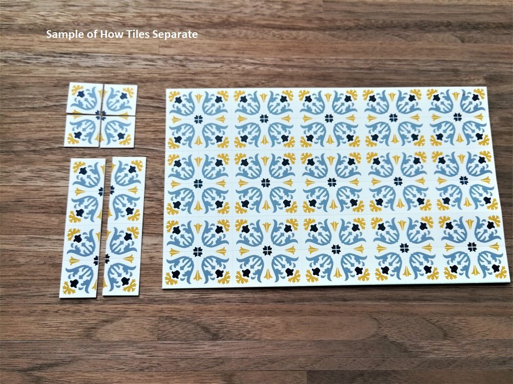 Dollhouse Miniature Tile Floor Sheet Blue/Green Ivy Clover 1:12 Scale World Model - Miniature Crush