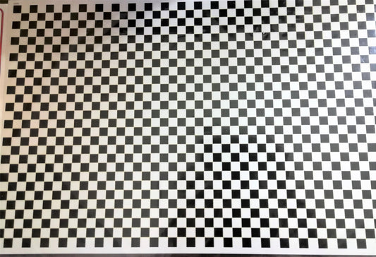 Dollhouse Miniature Tile Flooring Black & White Checked Squares 1:12 Scale Floor - Miniature Crush