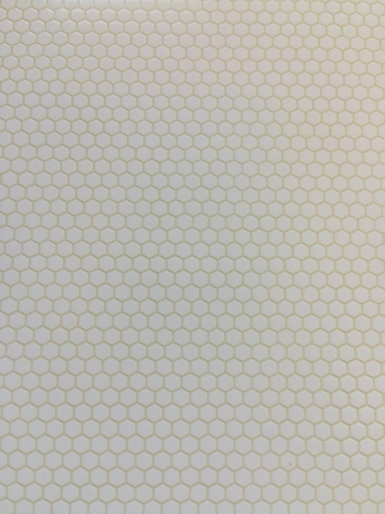 Dollhouse Miniature Tile Flooring Faux White Hexagon Textured 1:12 Scale for Kitchen or Bathroom - Miniature Crush