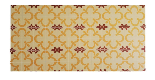 Dollhouse Miniature Tile Flooring Sheet Gold Maroon 1:12 Scale Break Off Pieces - Miniature Crush