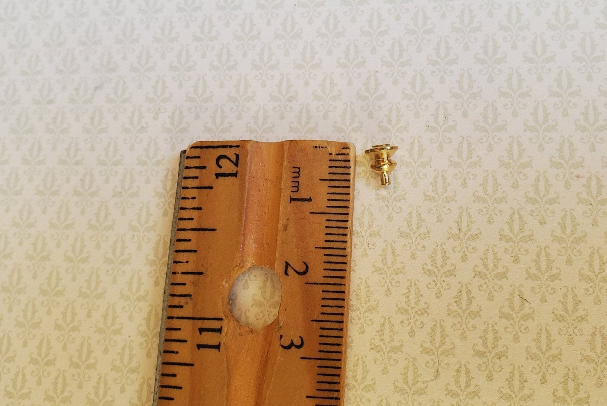 Dollhouse Miniature Tiny Gold Brass Knobs for Door or Drawer Pulls Set of 6 1:12 Scale or Fairy Garden - Miniature Crush