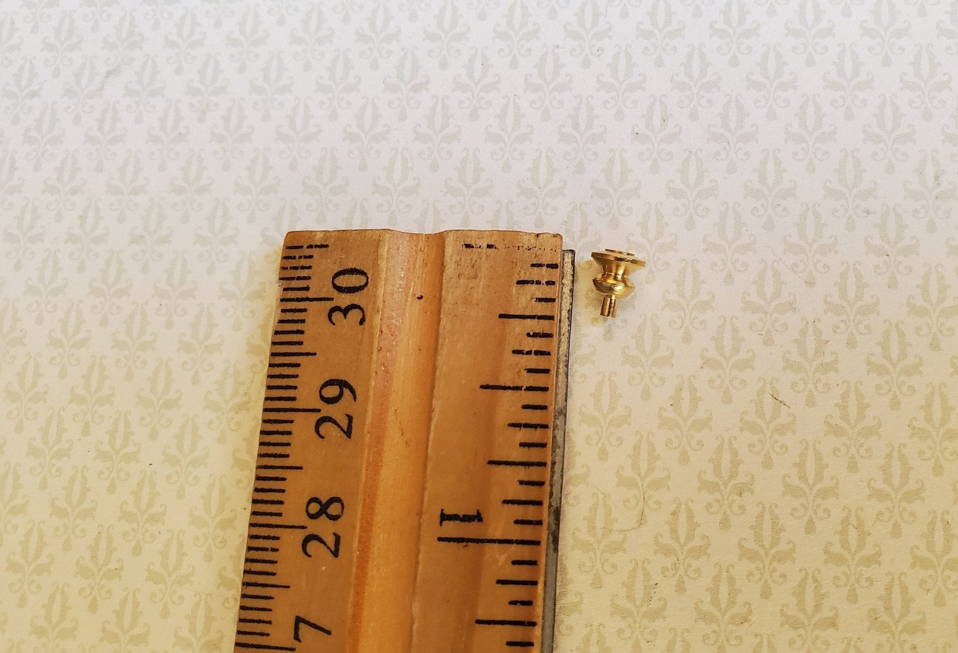 Dollhouse Miniature Tiny Gold Brass Knobs for Door or Drawer Pulls Set of 6 1:12 Scale or Fairy Garden - Miniature Crush